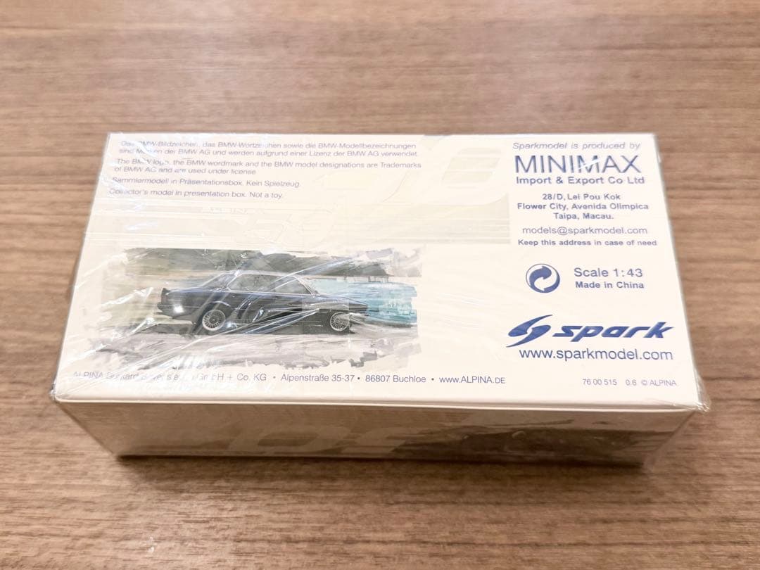 新品 1/43 アルピナ純正 スパーク アルピナ B7Sターボ アルピナブルー