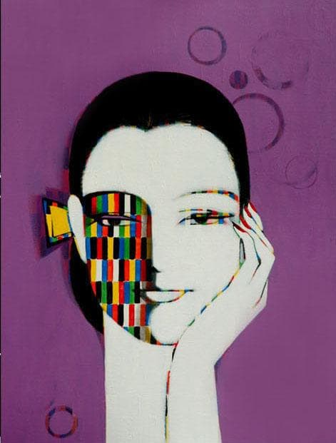 油絵 菅家令子 絵 絵画 インテリア 額付(白) F6-082211 人物 女性