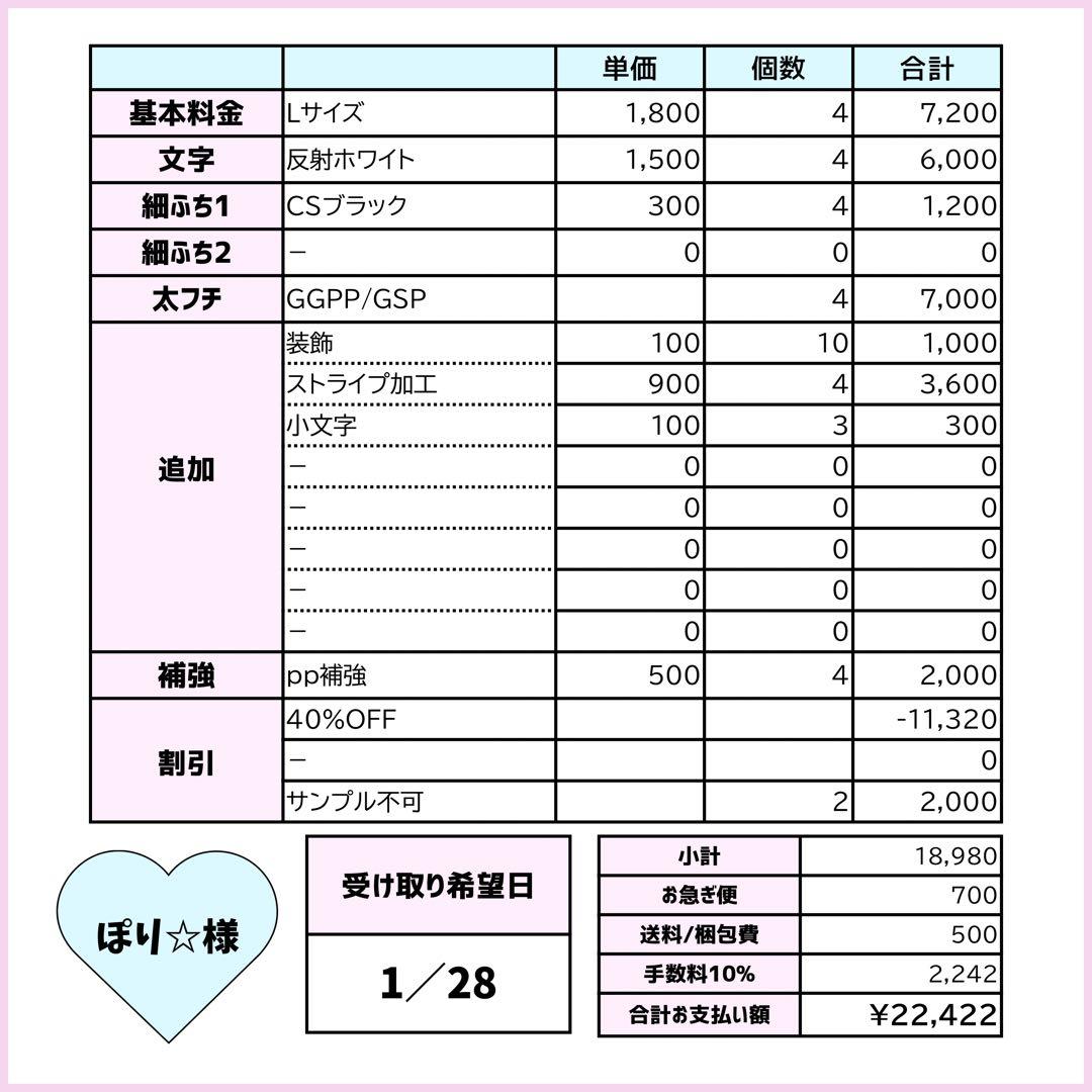 ぽり✩ページ♡0128ネームボード うちわ文字 連結文字パネル オーダー