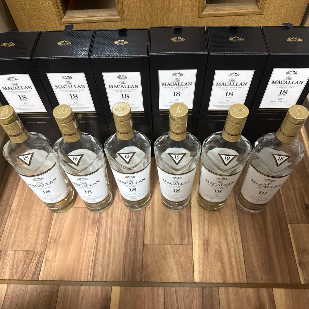 MACALLAN マッカラン 18年 700ml 空瓶 6本 空箱6個A1