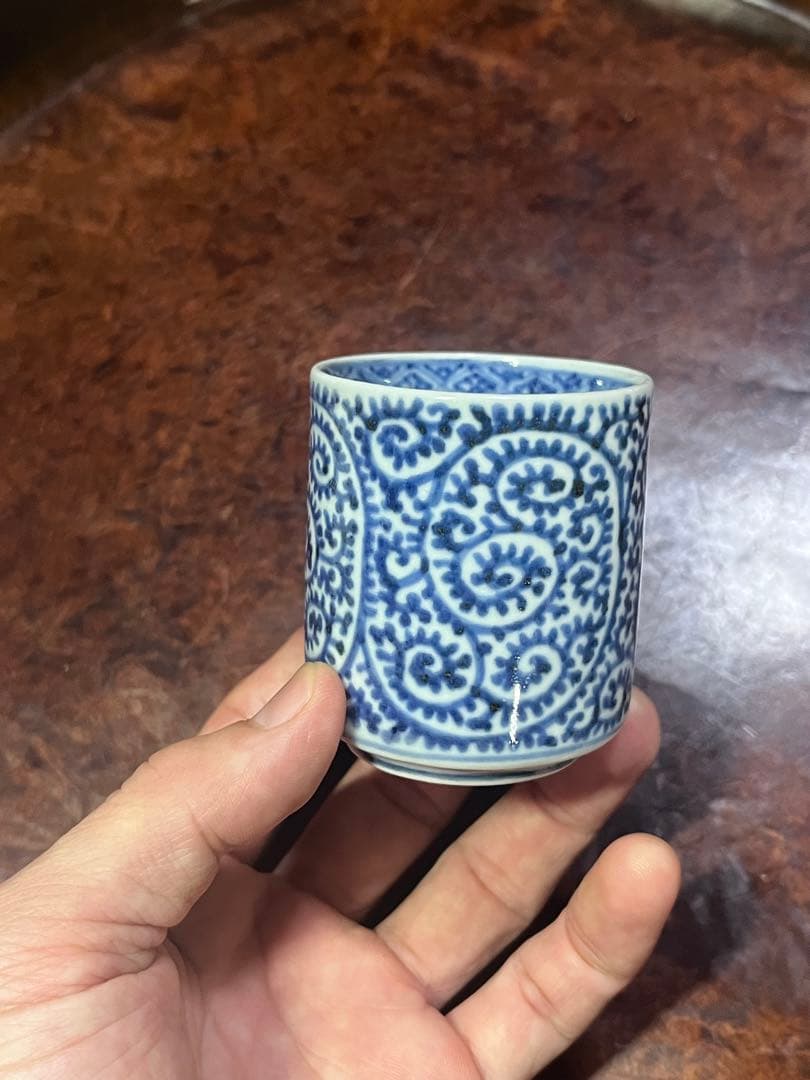 古伊万里　覗き猪口　のぞき猪口　蛸唐草　唐草　酒器　民藝　民芸　唐草　柿右衛門