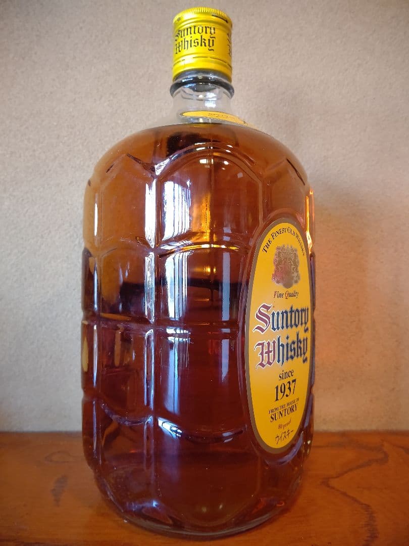 サントリーウイスキー 取っ手付き ガラス ボトル 角瓶 1920ml 終売品