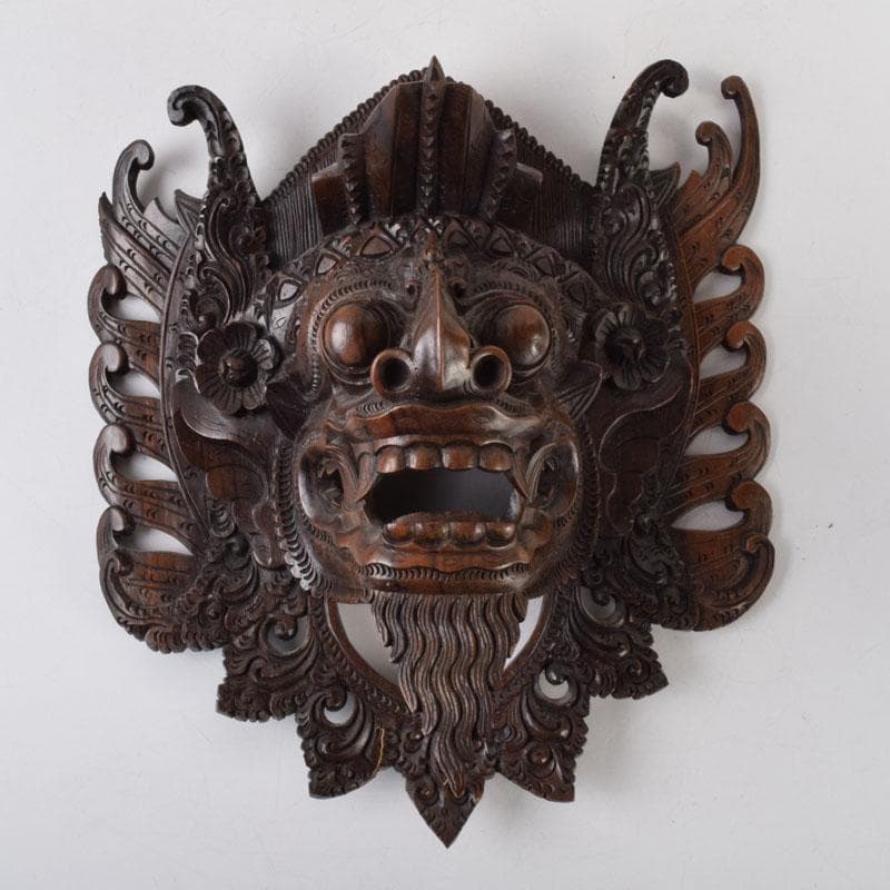 バリ島　インドネシア　木彫　ガルーダ　面　壁飾　置物　2点まとめて　N9064A