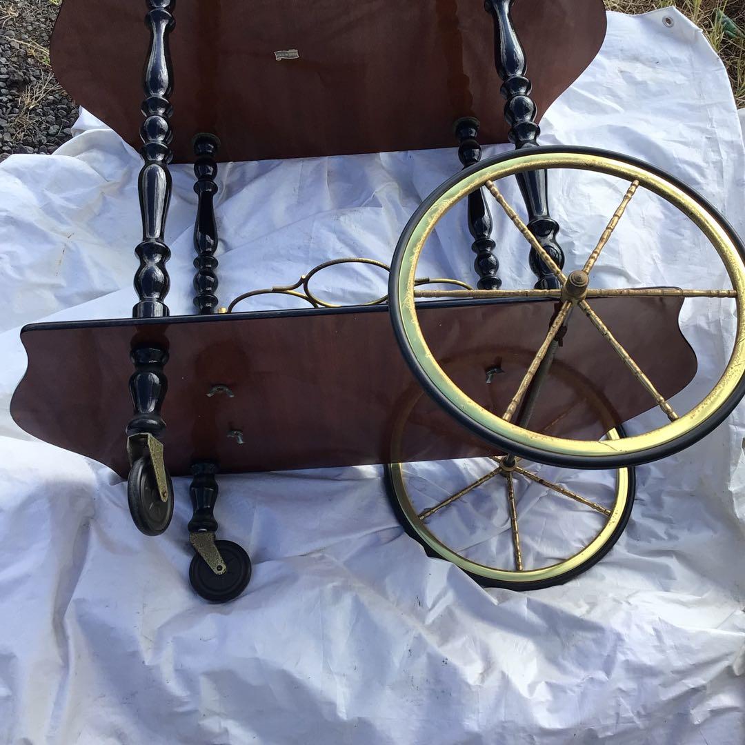 イタリア製 象嵌細工 キッチンワゴン キャスター付 キッチン収納　カート