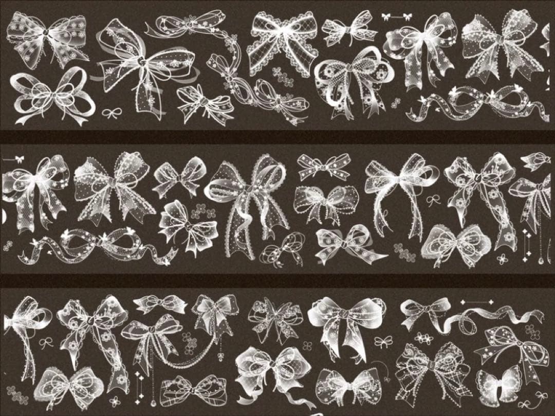 闪砂 蕾丝蝴蝶结-白 5cmx5m 海外マスキングテープ　海外マステ　リボン