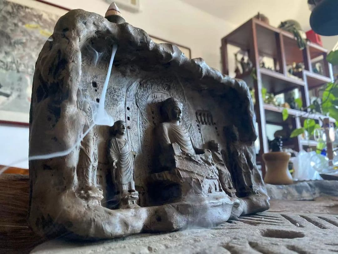 仏教美術 龍門石窟青灯古仏 仏像 禅意 鎮宅 倒流香 装飾品 工芸品 置物