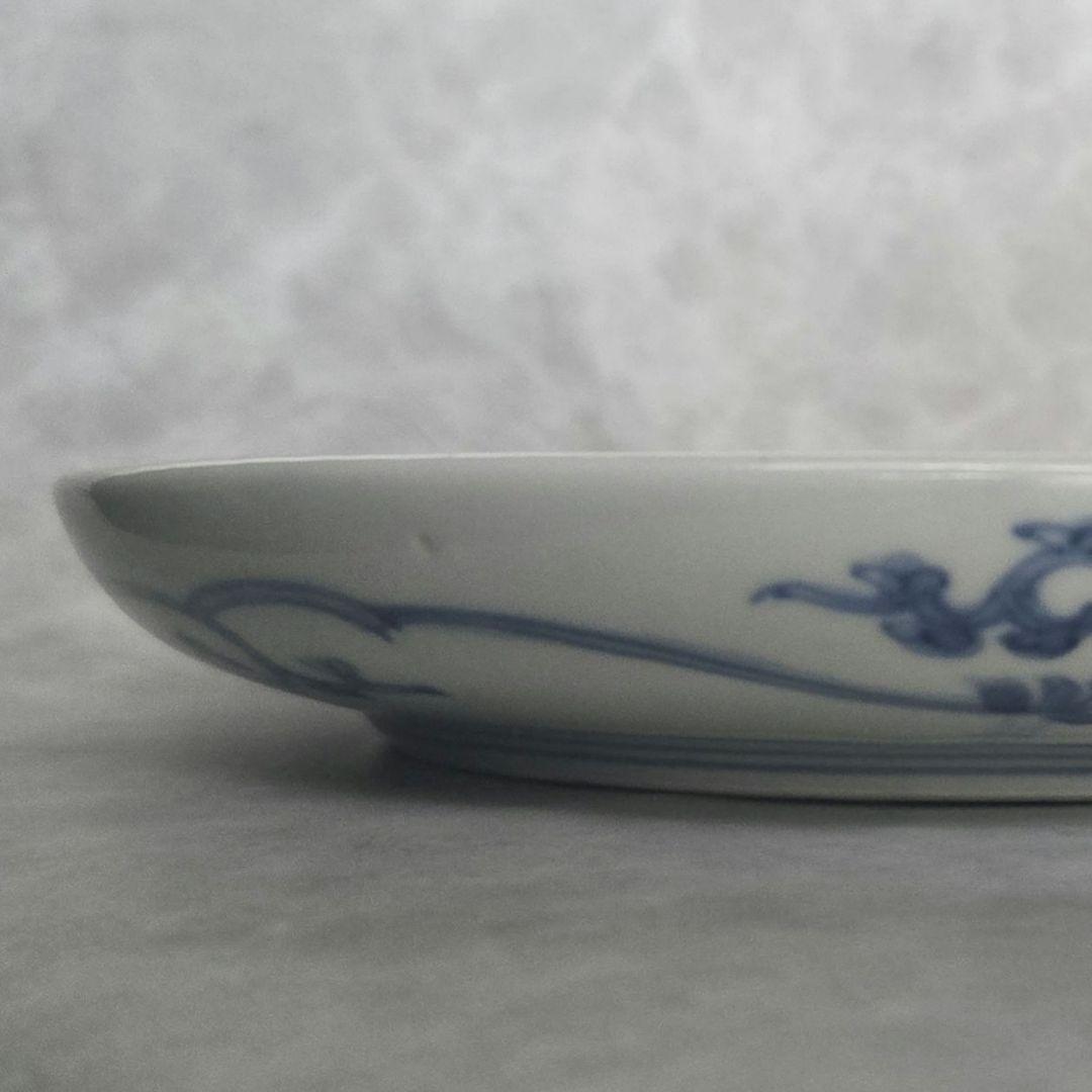 古伊万里　染付　六寸皿　花尽くし　江戸時代　金直し　金継ぎ　アンティーク　骨董