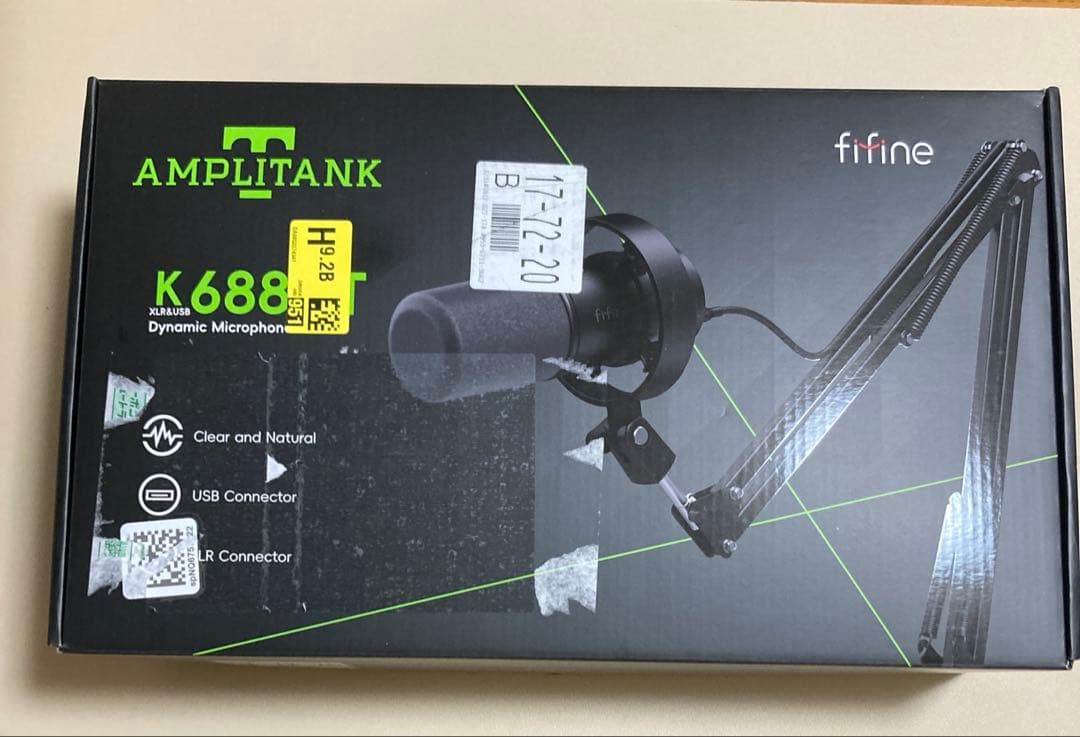 FIFINE ダイナミックマイク USB/XLR接続 マイクセット　ホワイト