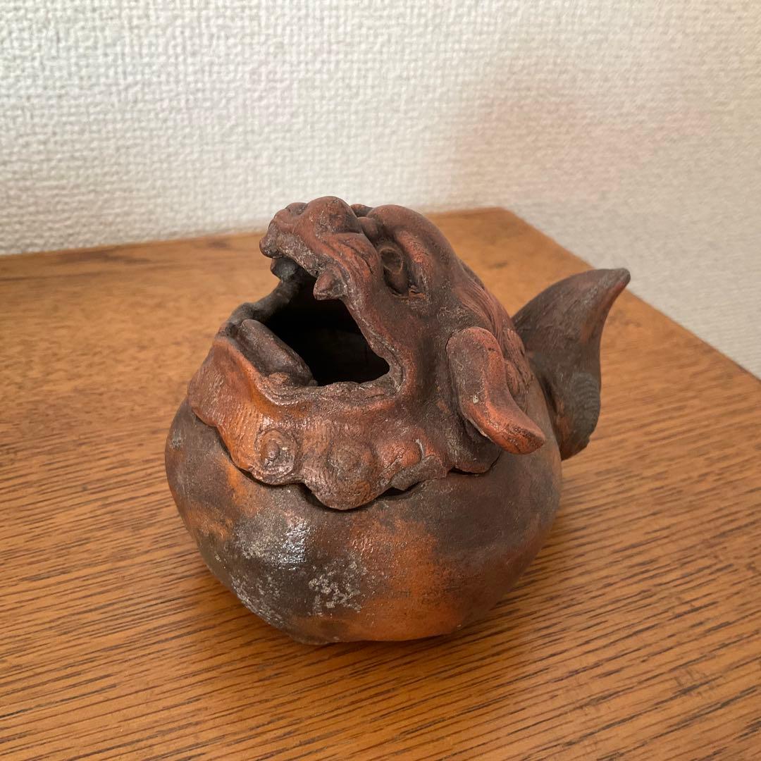 備前焼　獅子香炉　片手にのる香炉