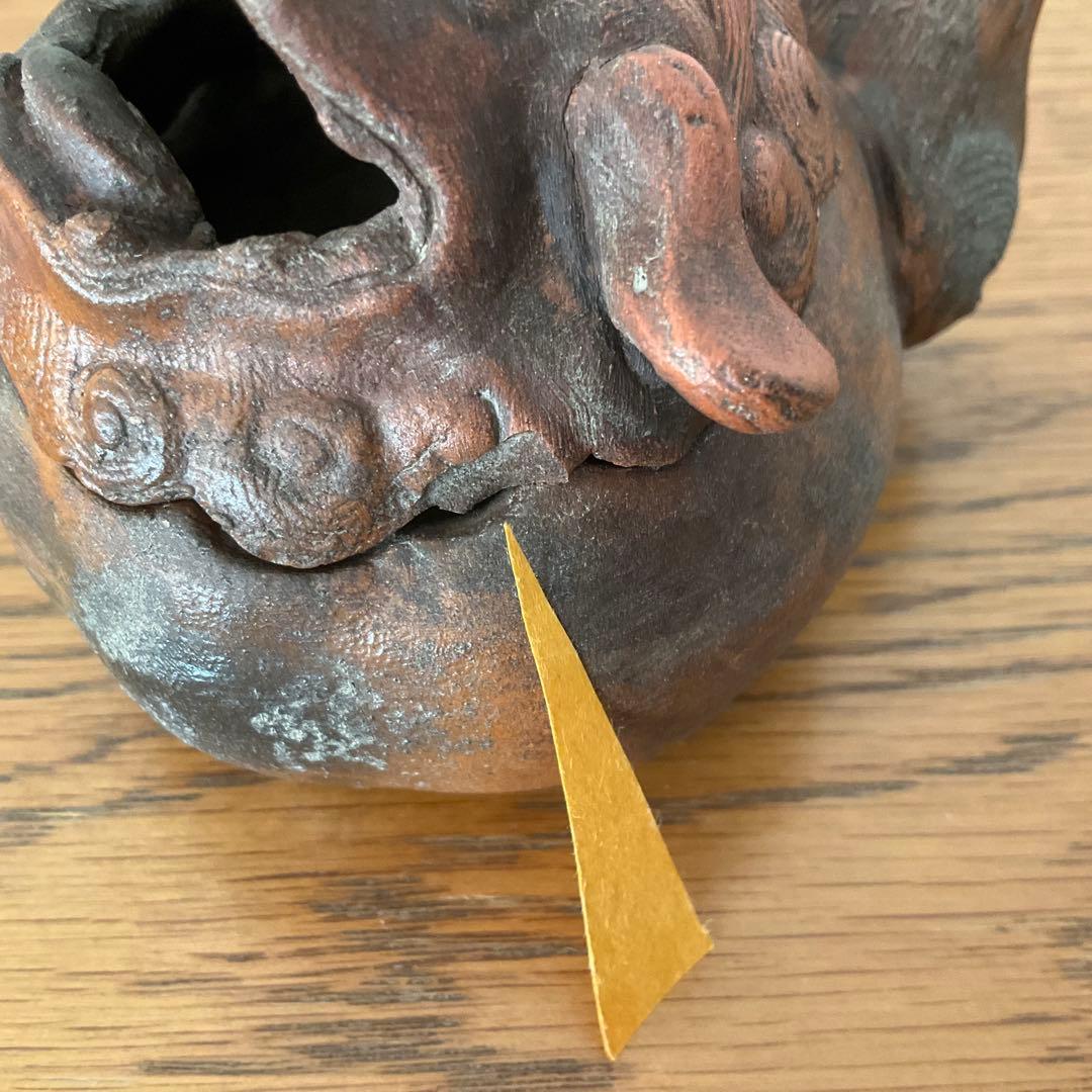 備前焼　獅子香炉　片手にのる香炉