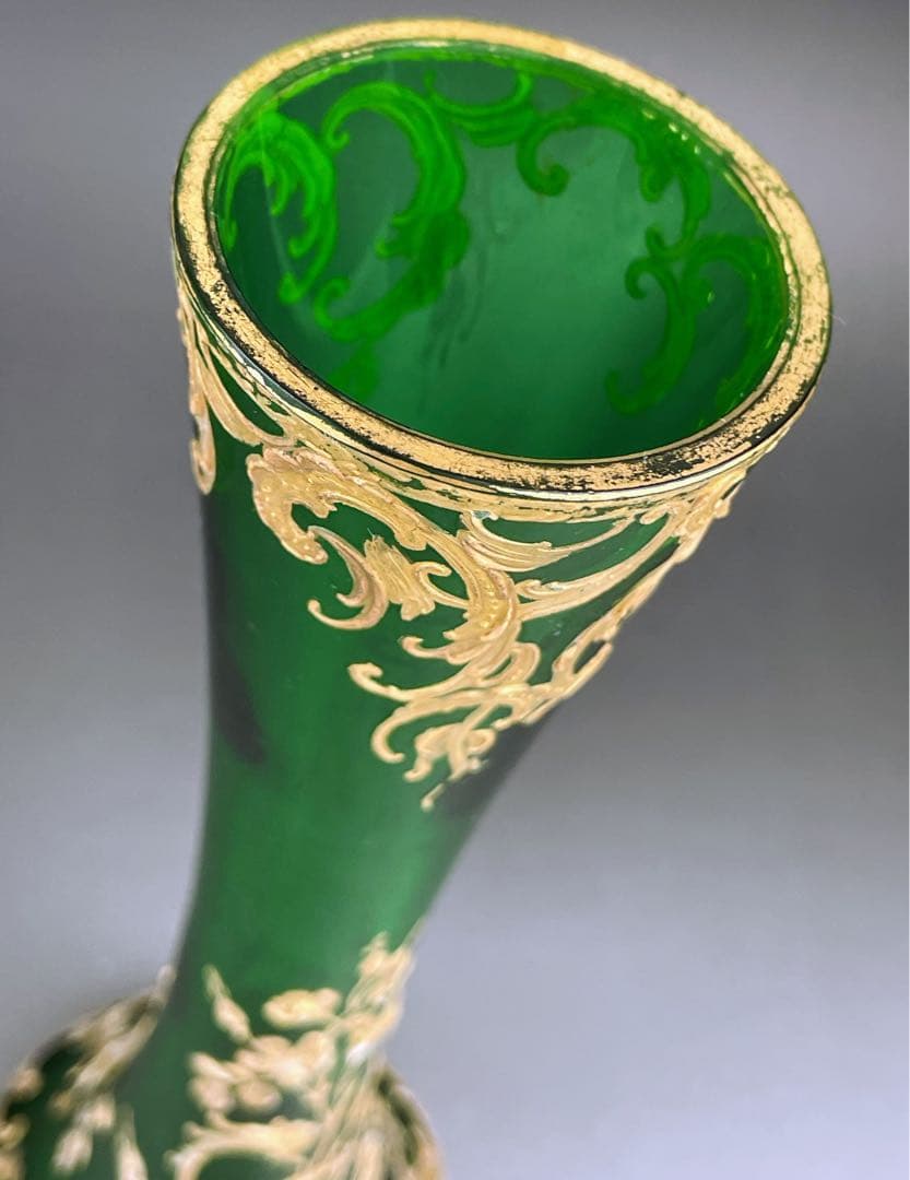 【希少】モーゼル ２３．８㎝ エナメル盛 金彩 金盛り 花瓶 水差し ピッチャー