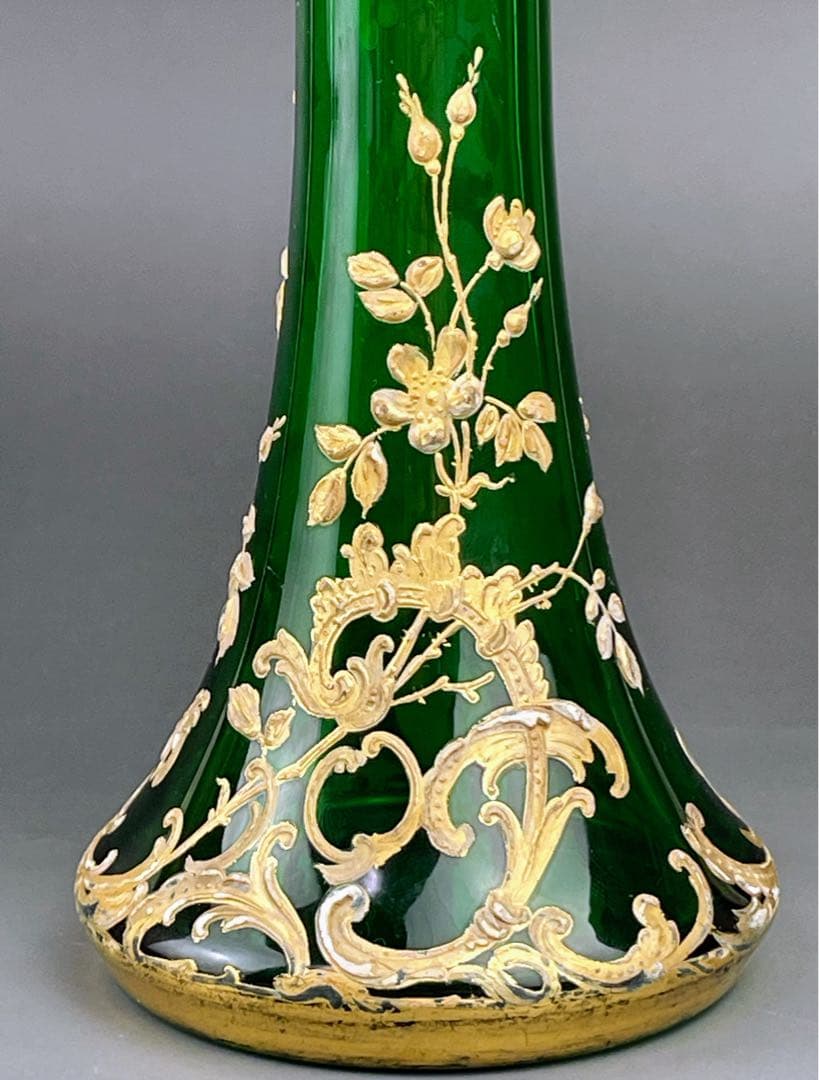 【希少】モーゼル ２３．８㎝ エナメル盛 金彩 金盛り 花瓶 水差し ピッチャー