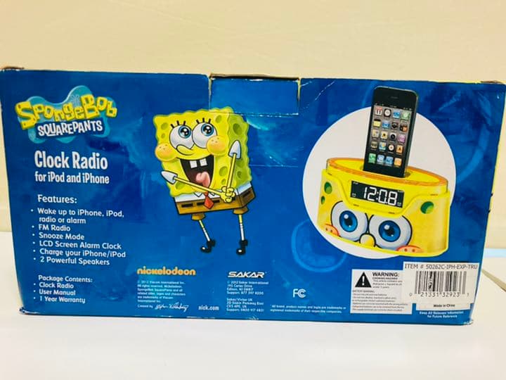レア　コレクター必見　スポンジボブ　Radio&Clock 箱付き