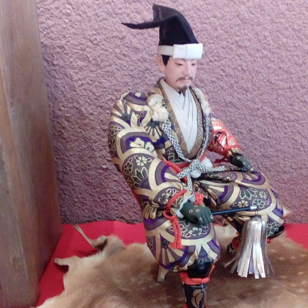 海外コレクター向名工人形師時代超絶技巧清村金豊初代作威風堂々　武将飾り当時置物品