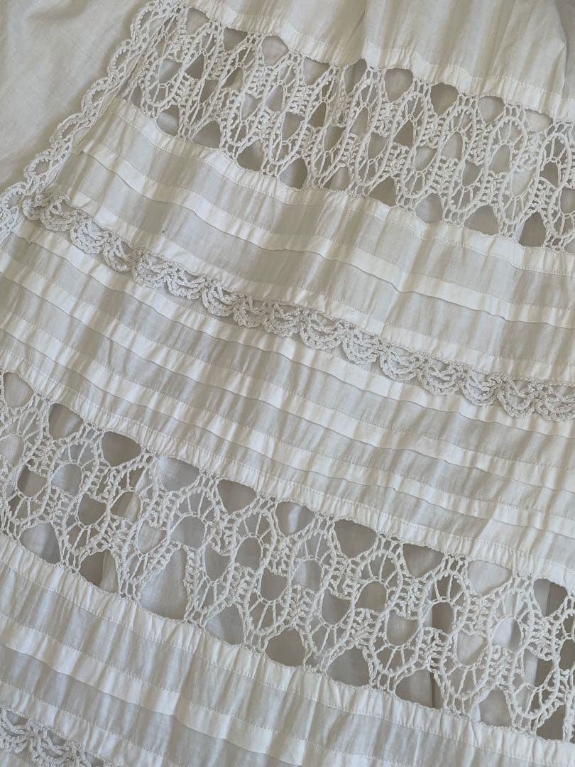 ˚✧₊⁎ 手編みレースのアンティークベビードレス⁎⁺˳✧༚ フランスアンティーク