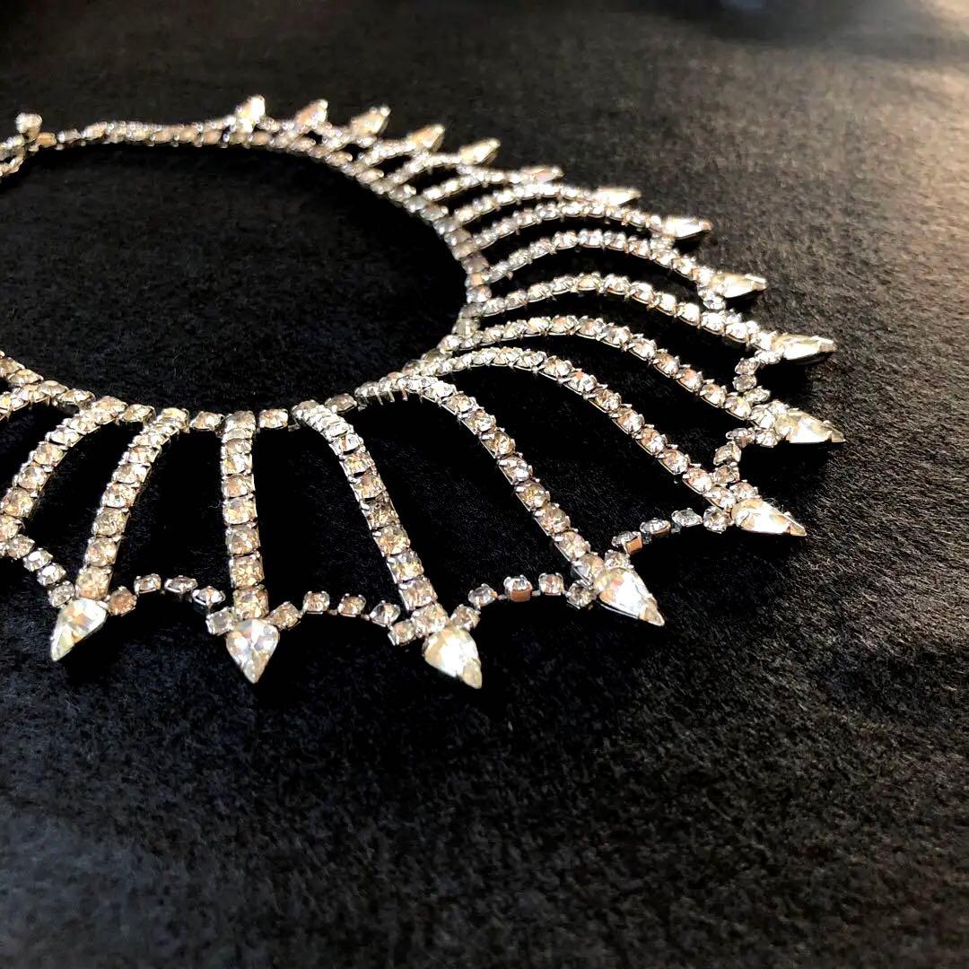 kramer社　コスチュームジュエリー　ネックレス　ラインストーン　クレーマー社