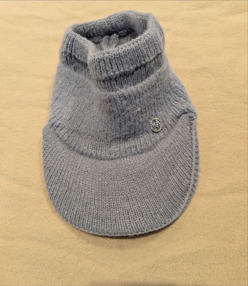 新品】ニット　帽子　耳当て　サンバイザー　ニット帽　ゴルフ　ホワイト　ランニング