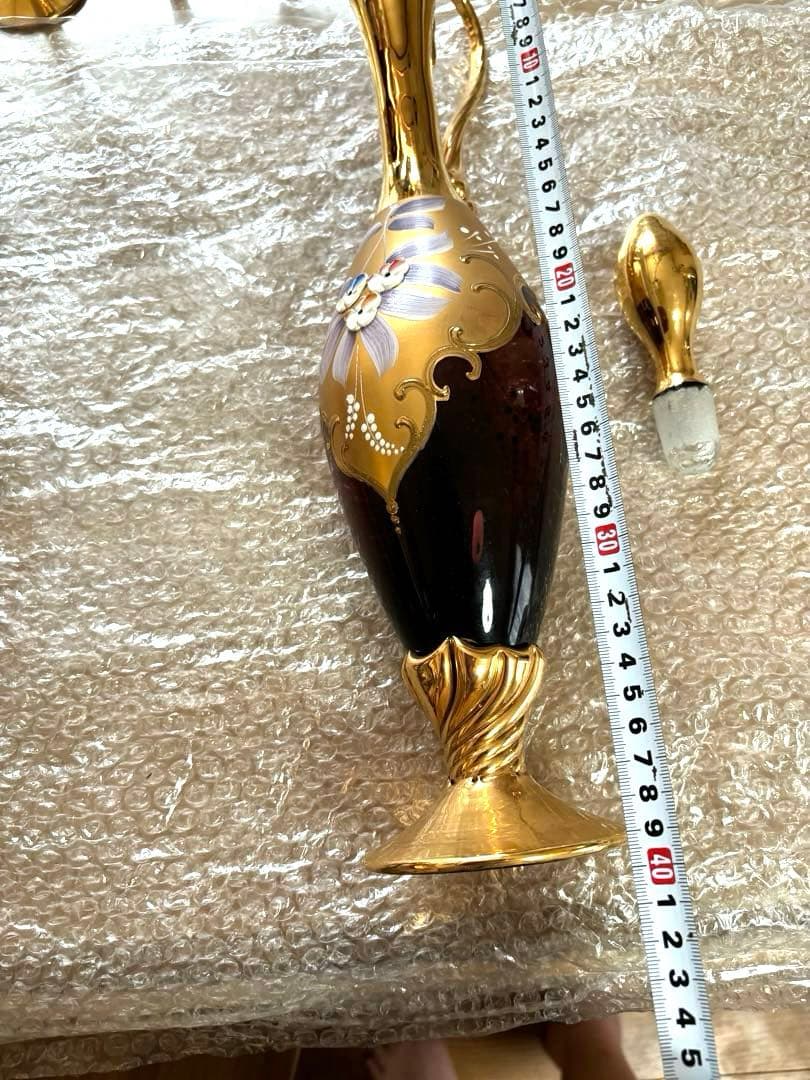 未使用ビンテージ❣️イタリア ベネチアングラス ムラーノ デキャンタ＆グラス