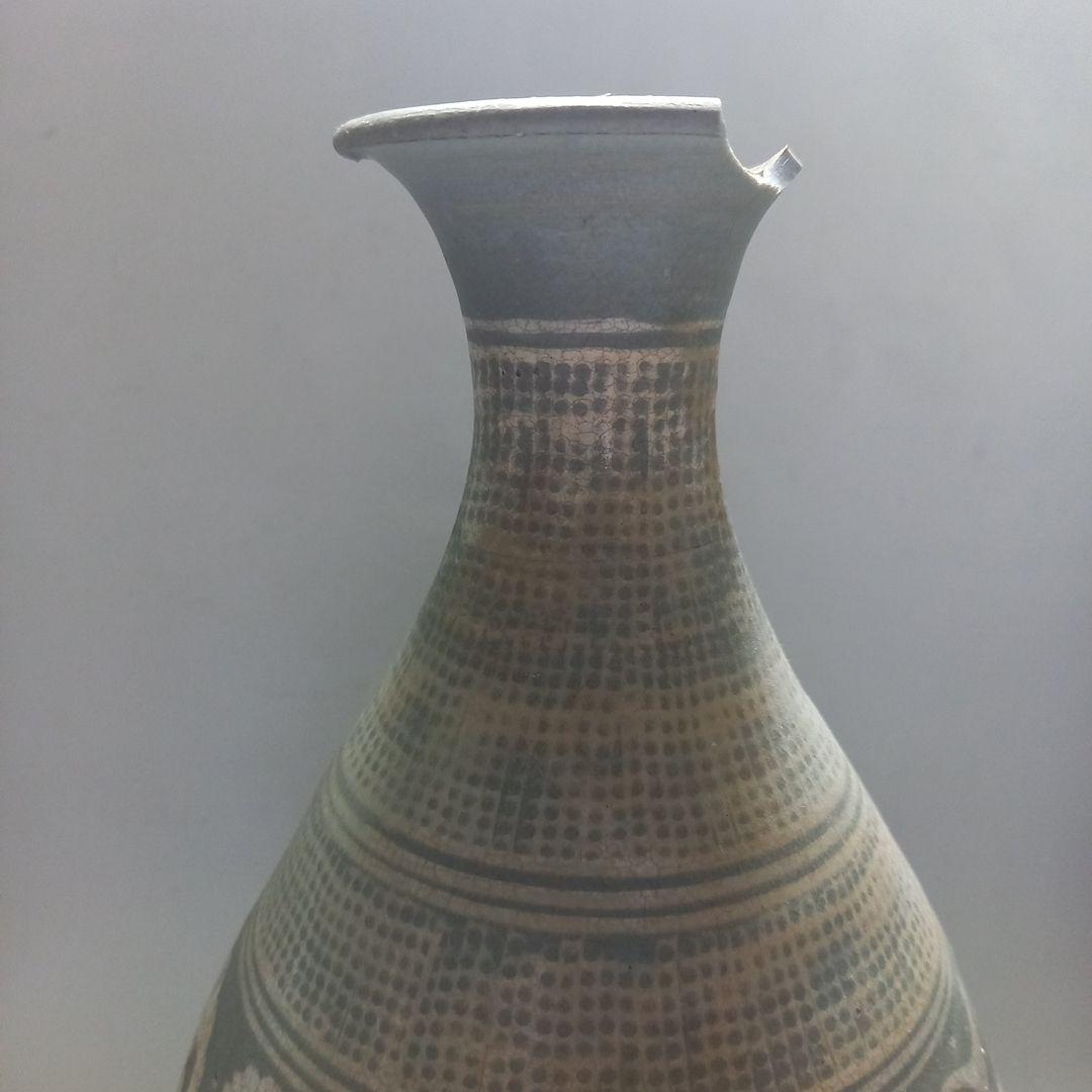 李朝　粉青沙器　徳利　高さ25㎝