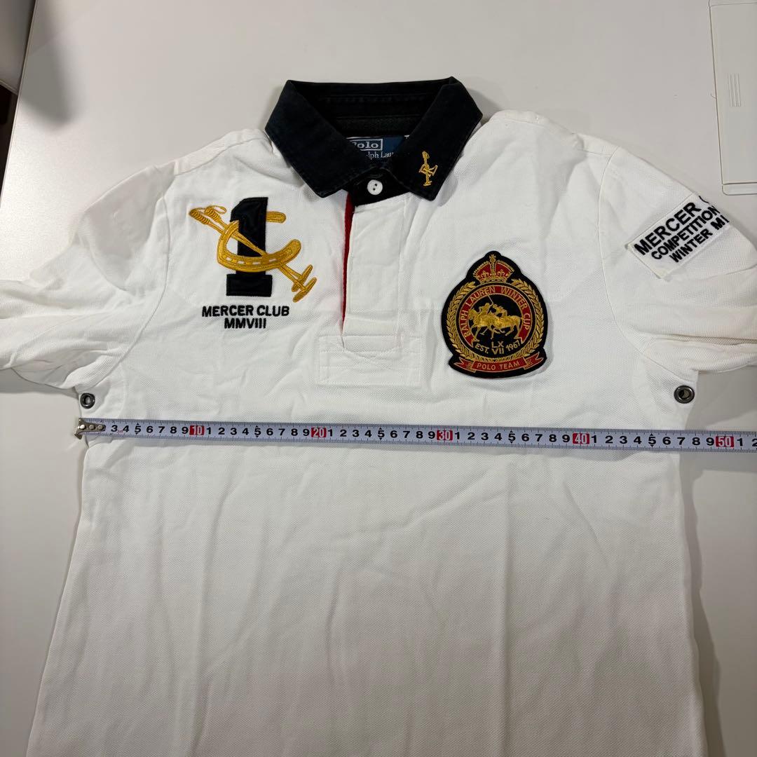 黒白POLO ポロ Ralph Lauren ラルフローレン 長袖ラガーシャツM