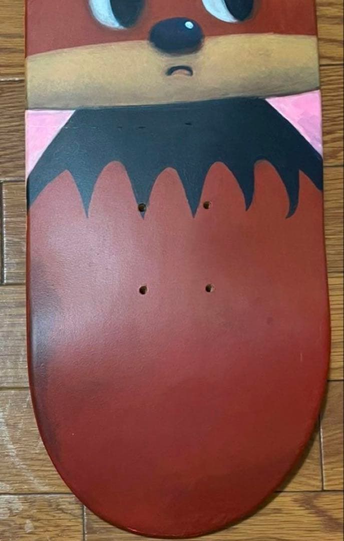 牧田純　原画　スケートボードにアクリル　砂漠で待ってる