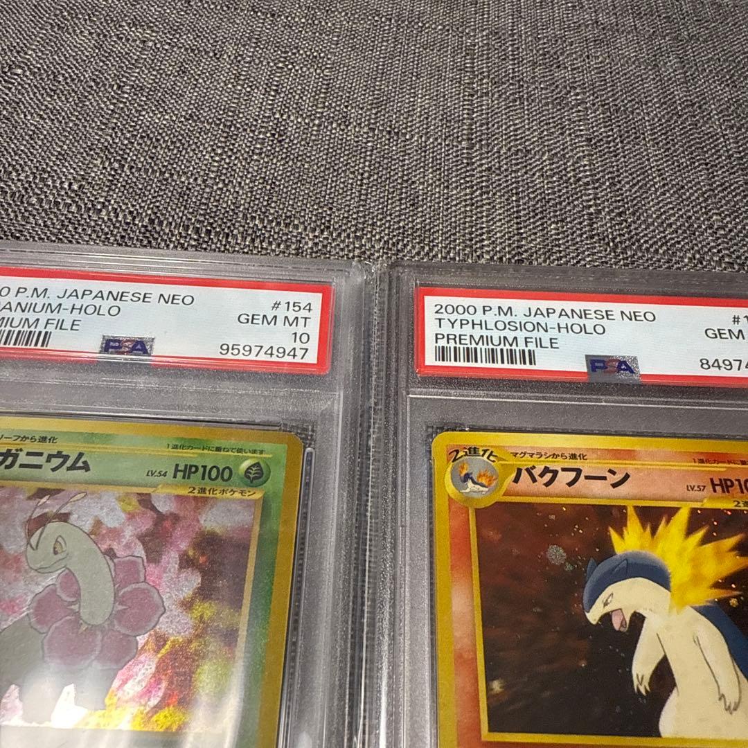 第二世代　御三家　メガニウム　バクフーン　オーダイル　旧裏　psa10 ポケカ