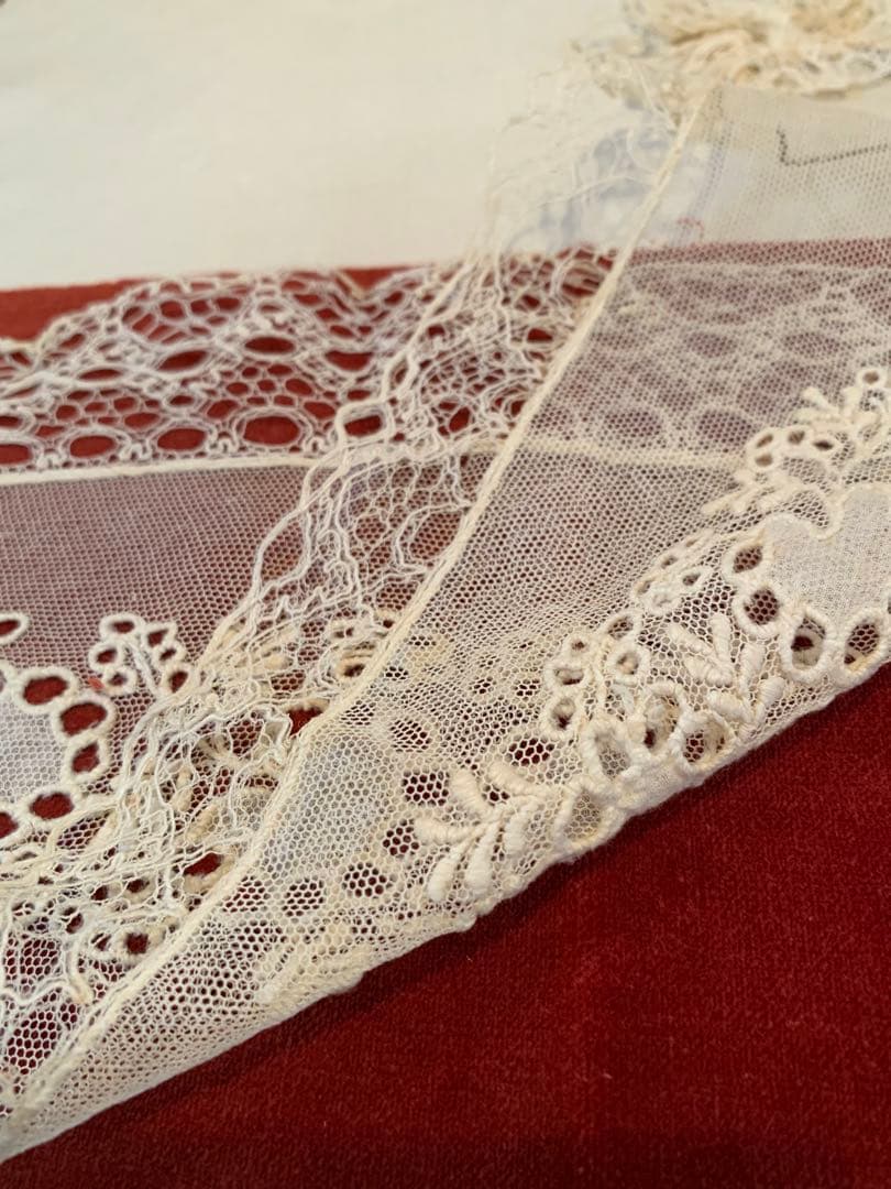 フランスアンティーク　1890年〜デンマーク衣装ミュージアム級の手織りレース！