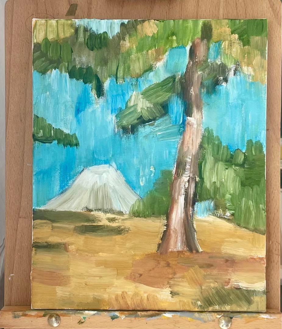 【絵画】風景画 原画「富士山の見える風景」
