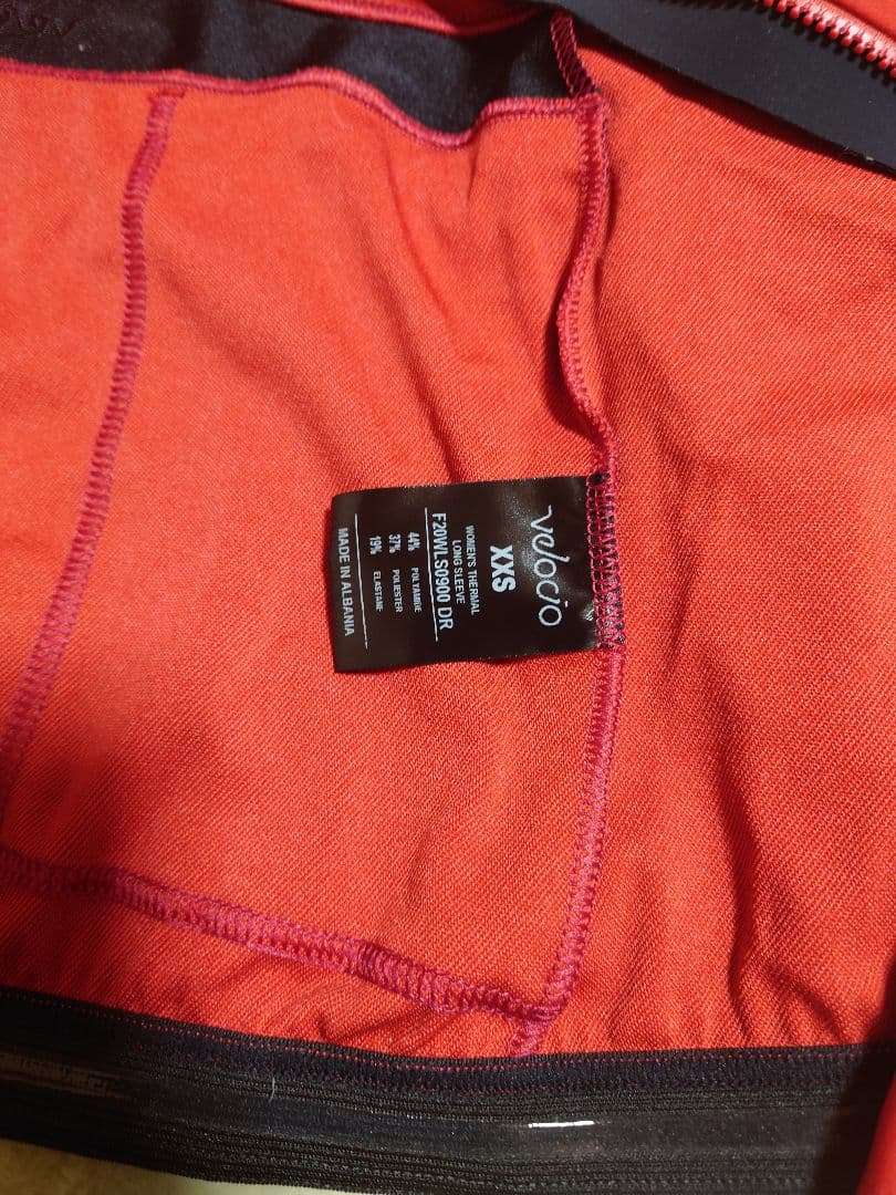 Velocio サーマル長袖サイクルジャージ XXS レッド