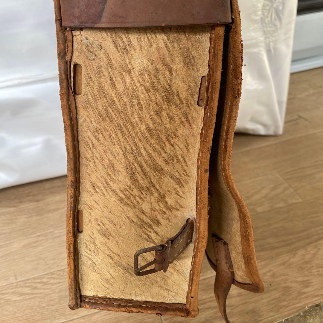 旧日本軍 日本陸軍 毛皮 背嚢 リュック ランドセル型 将校用 当時物 実物