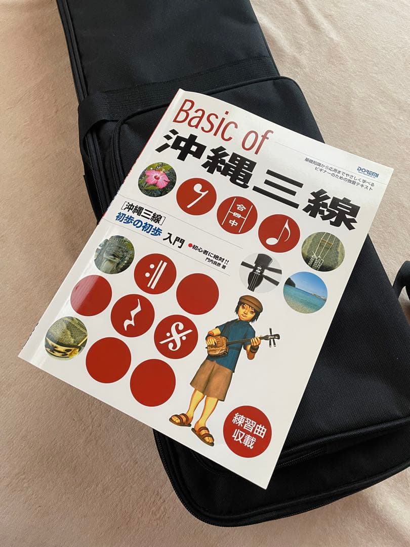 新品未使用　三線　ケース付き　付属品　三線本