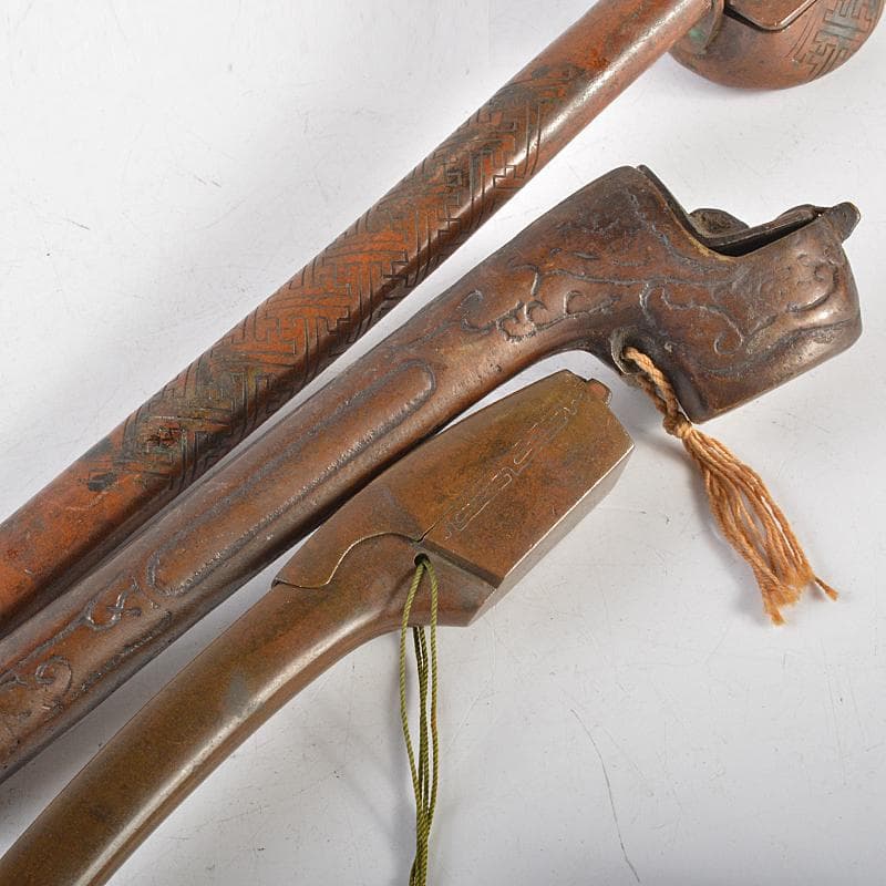 時代提げ物　書道具　古銅　矢立　15点まとめて　F　R7308