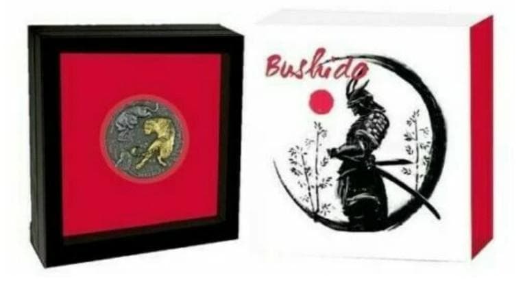 2021年ニウエ 武士道（Bushido）金メッキ付2オンス銀貨