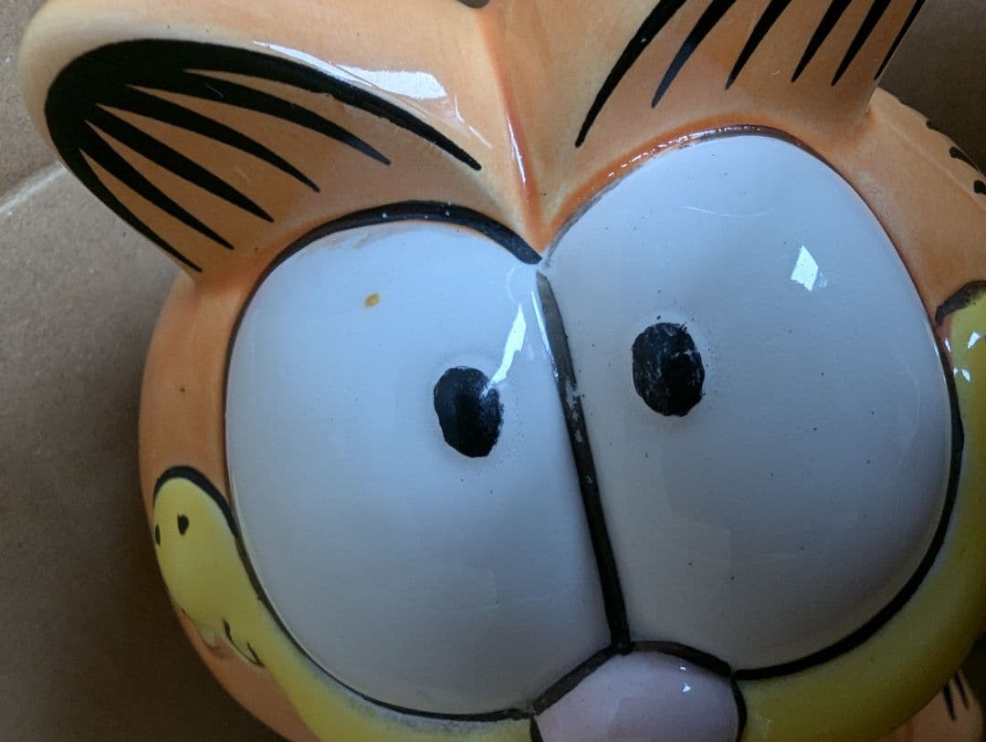 【お願いガーフィー陶器ヴィンテージ 貯金箱 】1998 新古超美品＋♥オマケ付き