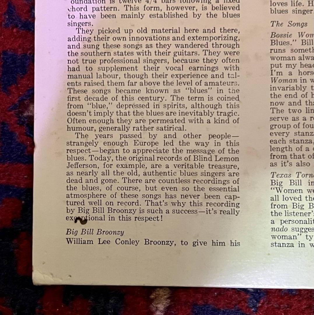 BIG BILL BROONZY -BIG BILL'S BLUES オリジナル