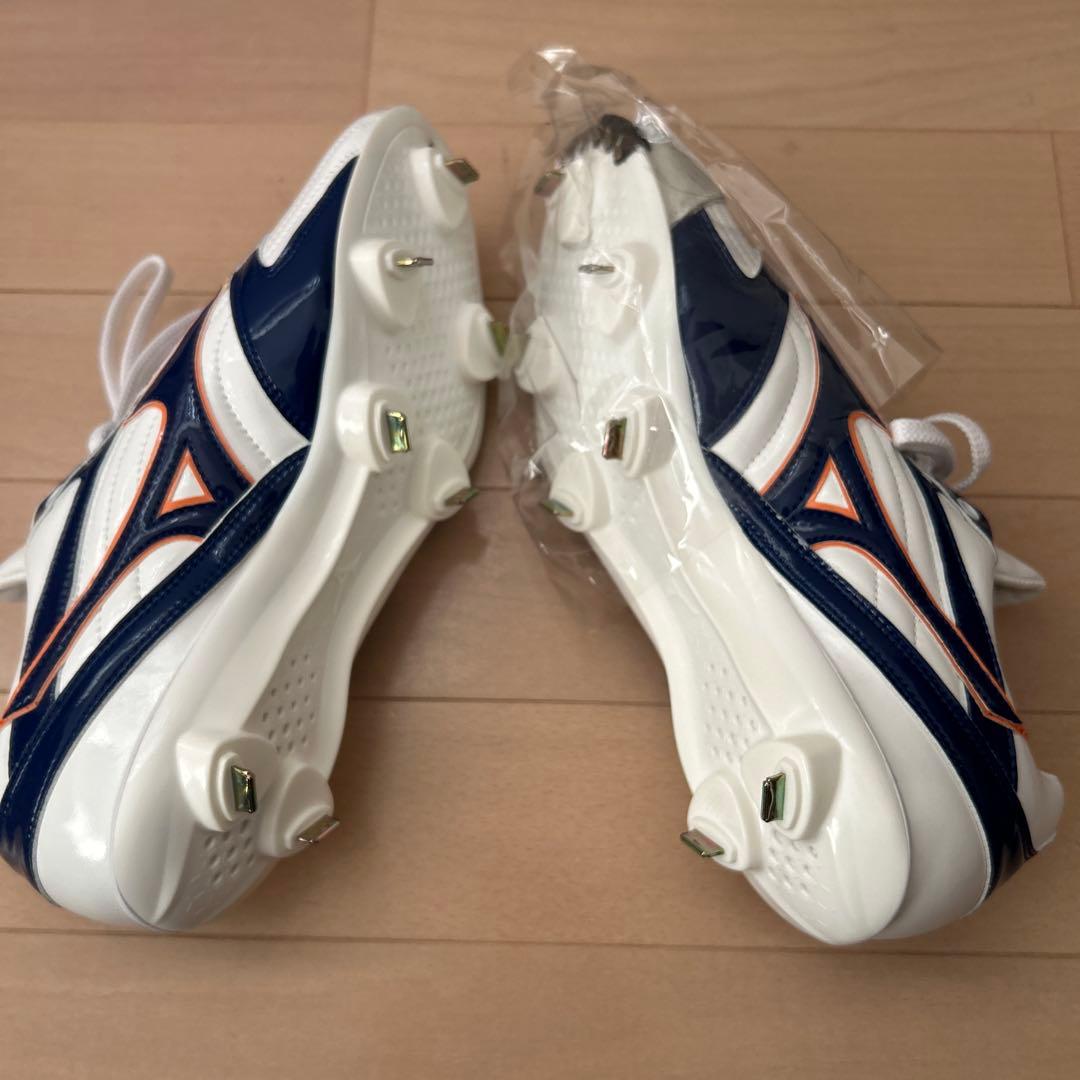 Mizuno オーダースパイクシューズ ネイビー/ホワイト　右足Pカバー付き