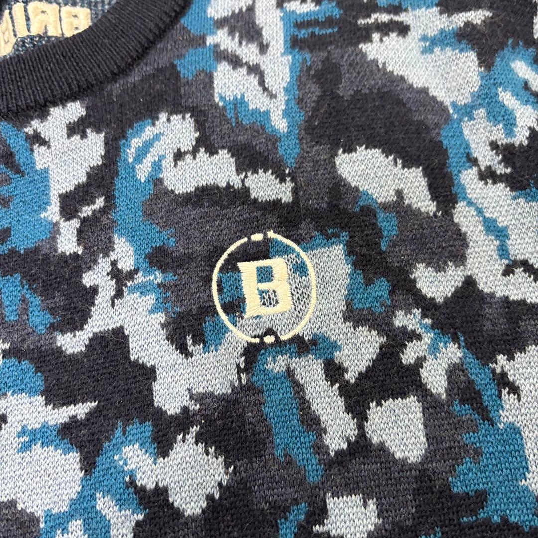 BRIEFING ブルーカモフラ柄ニット/セーター / M