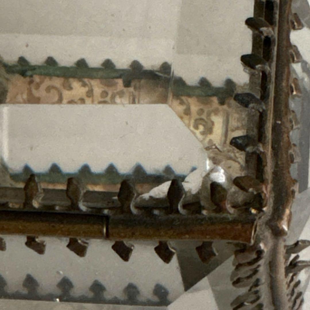 アンティーク　ガラスジュエリーボックス　ベベルドガラス