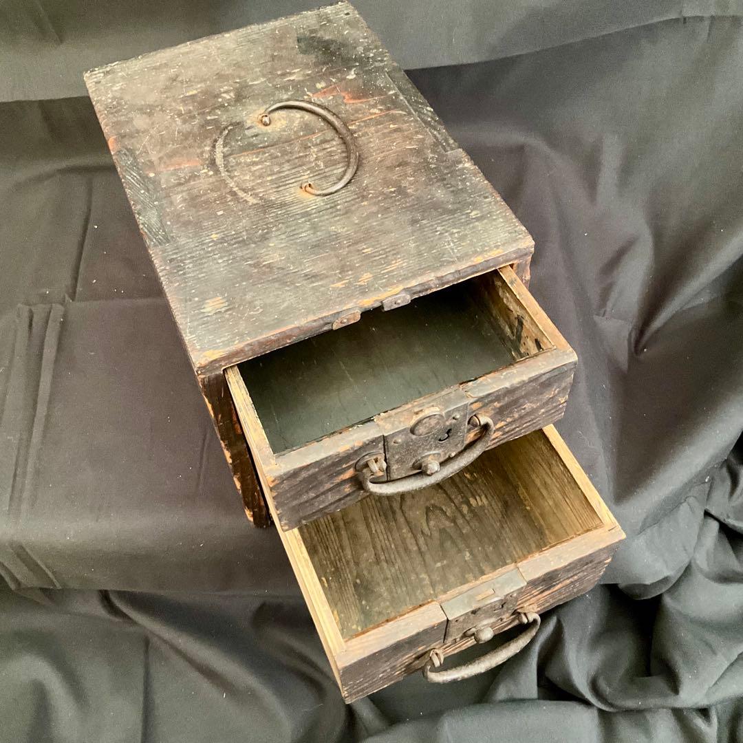 和箪笥 明治時代 アンティーク 木製 小引き出し 在銘