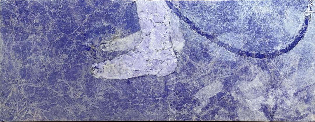 日本画　三枚セット　和紙　青　犬　人物　人