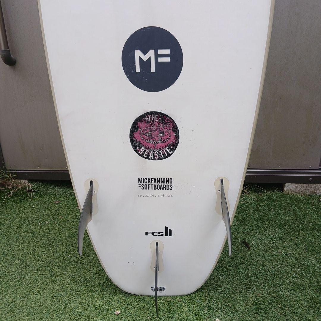 ロングボードミックファニングMiCソフトボード８f　FCSⅡソフトフィン３本付き