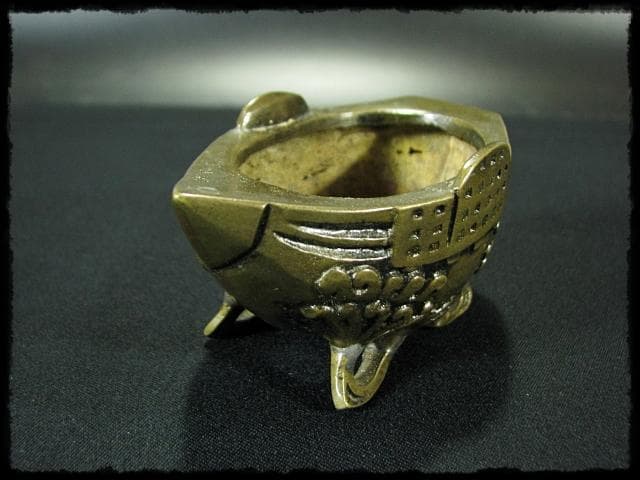 守護 剛章 宝船 香炉 古銅 高岡銅器 茶道具 f7