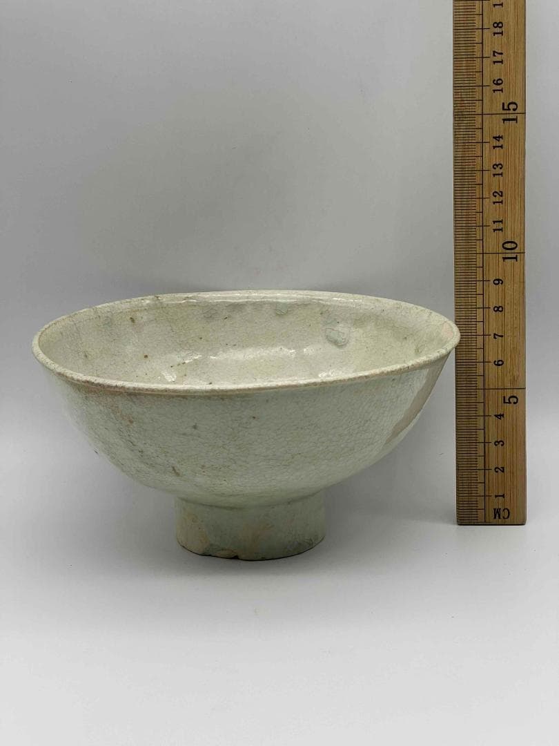 宋時代　定窯　白磁高足鉢　茶碗　景徳鎮　唐物　古賞物(C-66)