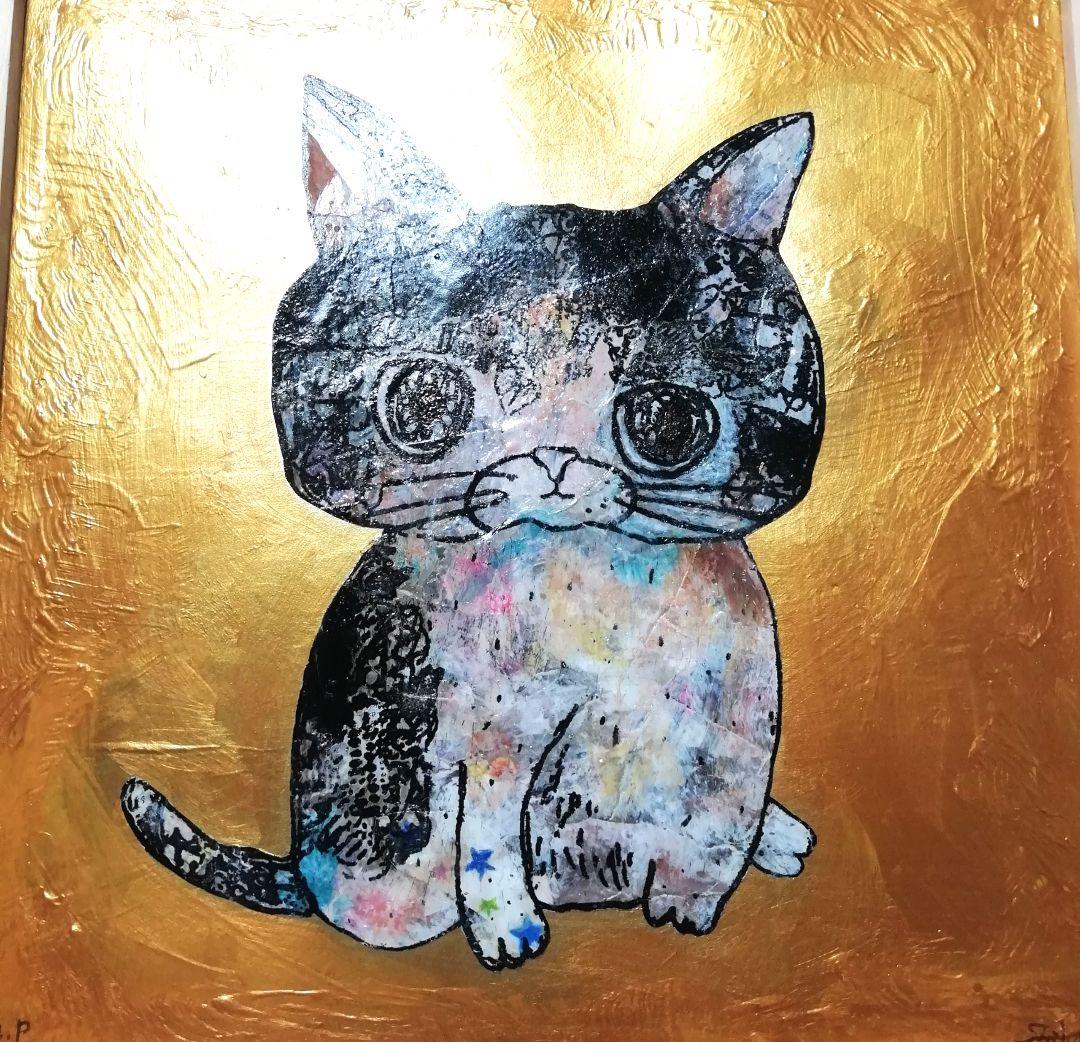 売約済み　依頼者購入優先作品2 猫の額付き銅版画　title「センチメンタル猫」