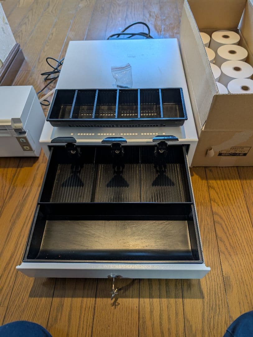 ​【動作確認済み】Airレジ対応 プリンター＆ドロアセット(レジロール20個付)