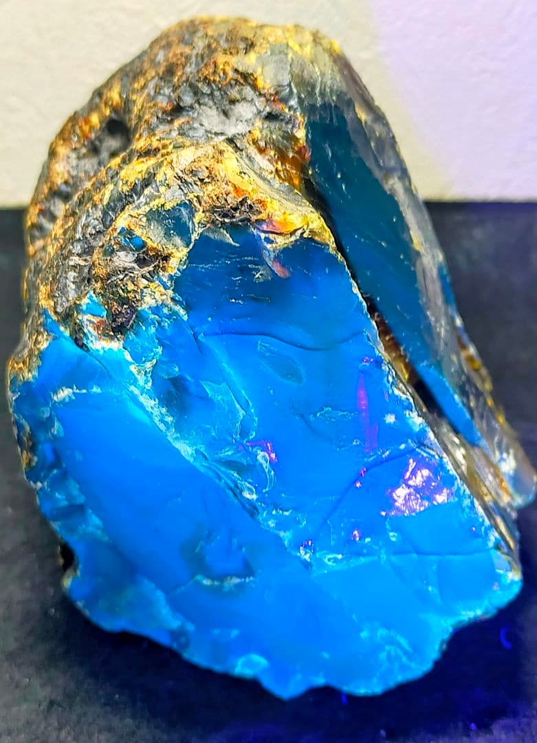 【別格 コレクター向：428g】超特大 ブルーアンバー インドネシア 琥珀 原石