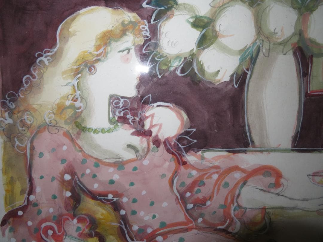 ◆ サージ・マルジス（Serge Marjisse）　水彩　「シャンパン」 ◆