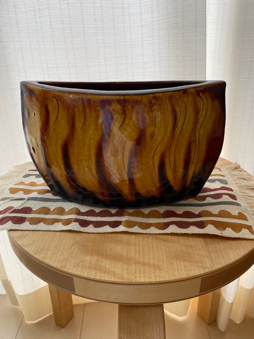 舩木研兒　花生　鐵鉛釉花生　共箱　民藝　出西窯　武内晴二郎