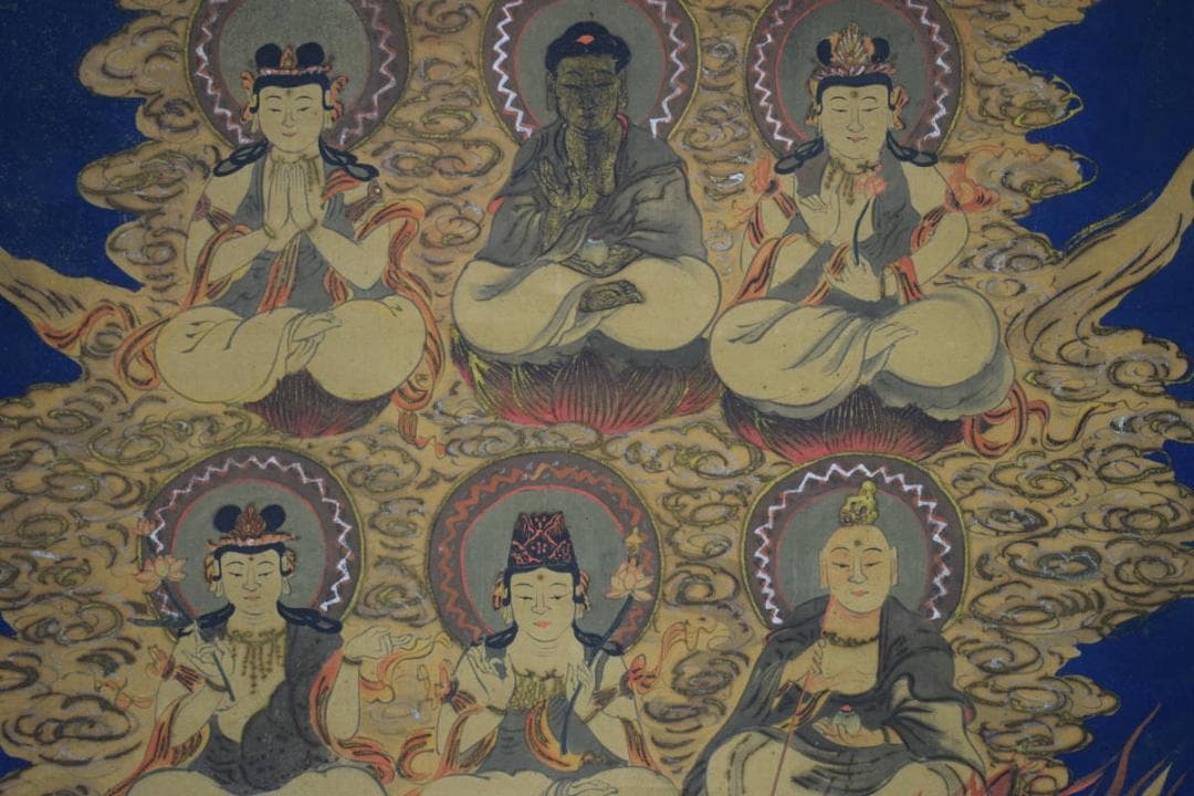 不詳/作者不明/古画/佛画/仏画/十三佛図/工芸/布袋屋掛軸HH-430