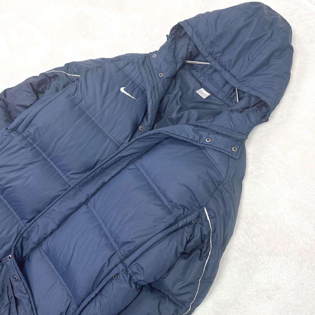 美品✨ Nike　ベンチコート　L　肉厚 極暖 ロング ダウンコート　ネイビー